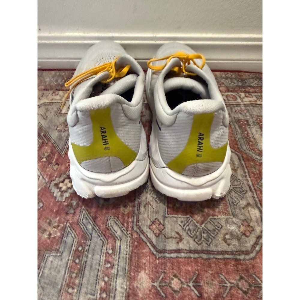 Hoka One One Arahi 6 Mens 13D Silver Yellow Navy Stability Running Shoes 1123194 - Picture 4 of 6
